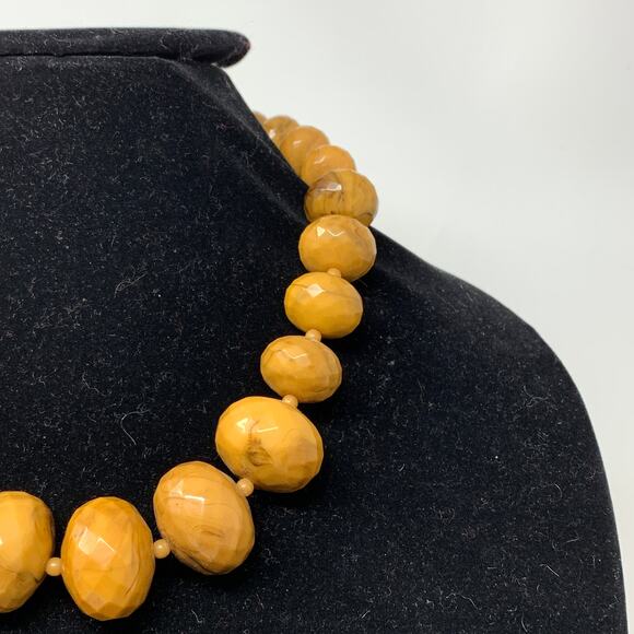 Anthropologie Short Necklace Butterscotch Colored Faceted Beads - Picture 3 of 5